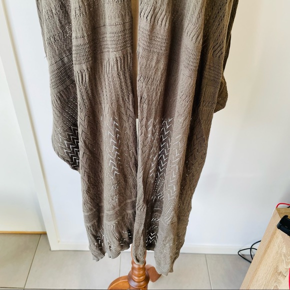 BAUHAUS Olive Green Long Line Cardigan Smart Casual Event Size 6 - Picture 3 of 7